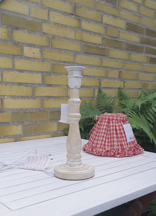 Lampenfuß Holz Braun E27 - Lampensockel ohne Schirm Landhausstil