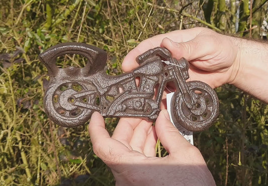 Wandflaschenöffner Motorrad Gusseisen – Vintage Biker Deko 19cm