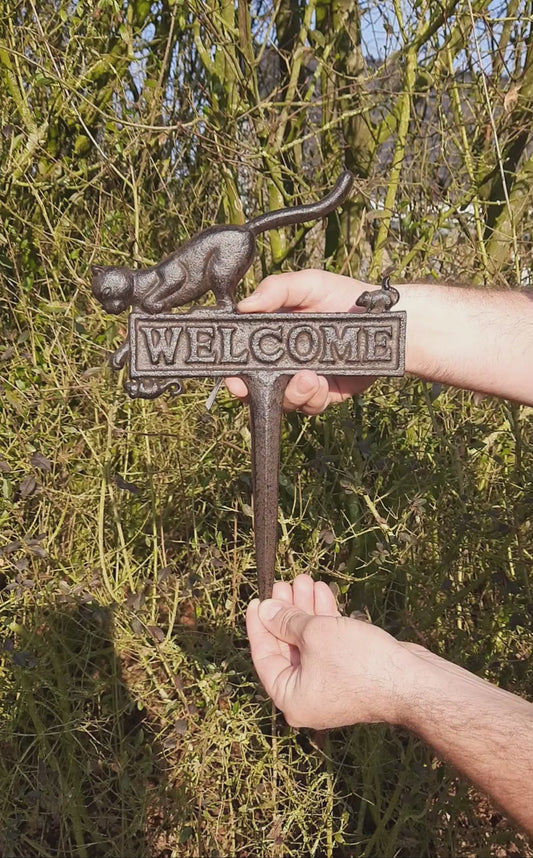 Paletto da giardino Welcome in ghisa