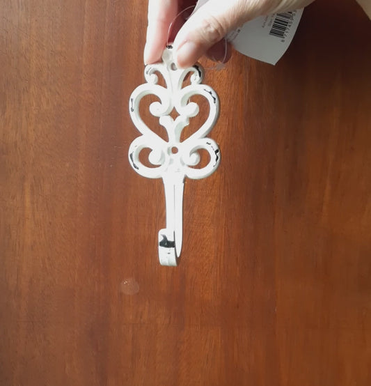 Wandhaken Shabby Chic Weiß - Garderobenhaken Eisen Landhausstil