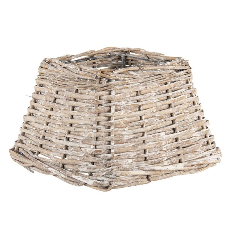 Quadratischer Lampenschirm Rattan Braun E27 - Landhausstil Shabby Chic {{ Shabby Chic und Landhaus Deko }} {{ www.Stein-Alt.de }}