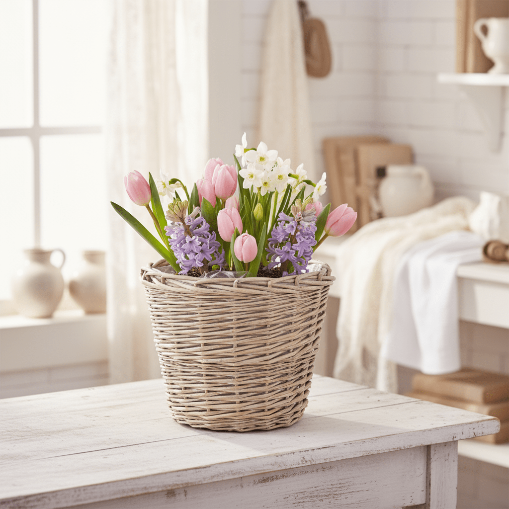 Rattan Pflanztopf 3er Set – Boho Übertopf Beige | Clayre & Eef {{ Shabby Chic und Landhaus Deko }} {{ www.Stein-Alt.de }}