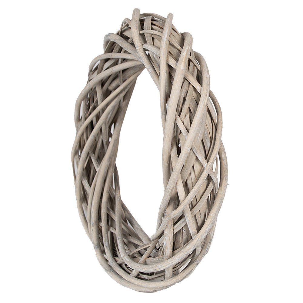 Rattankranz Natur Grau-Weiß - Adventskranz Rohling aus Holz Ø 20-50 cm {{ Shabby Chic und Landhaus Deko }} {{ www.Stein-Alt.de }}