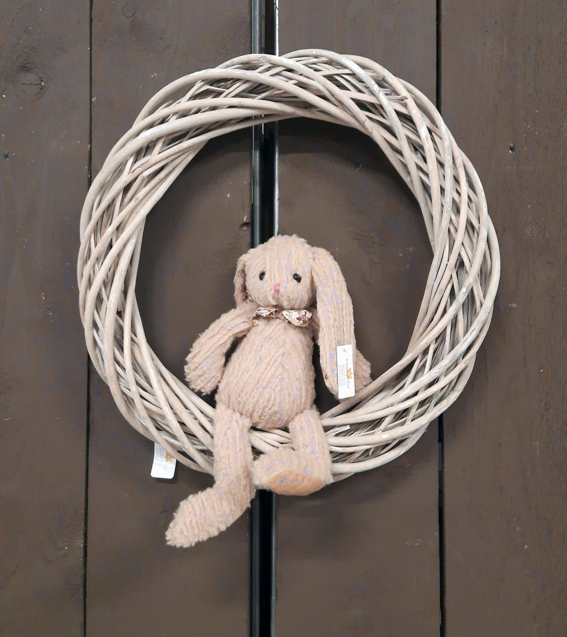 Rattankranz Natur Grau-Weiß - Adventskranz Rohling aus Holz Ø 20-50 cm Ø 40x7 cm {{ Shabby Chic und Landhaus Deko }} {{ www.Stein-Alt.de }}