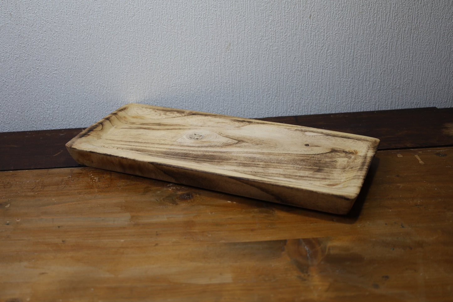 Rechteckige Holzschale Tablett 40x17cm - Rustikales Dekotablett Landhausstil {{ Shabby Chic und Landhaus Deko }} {{ www.Stein-Alt.de }}