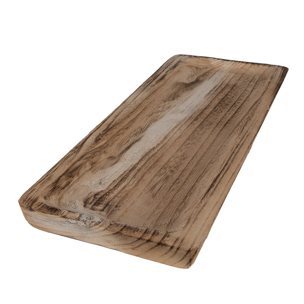 Rechteckige Holzschale Tablett 40x17cm - Rustikales Dekotablett Landhausstil {{ Shabby Chic und Landhaus Deko }} {{ www.Stein-Alt.de }}