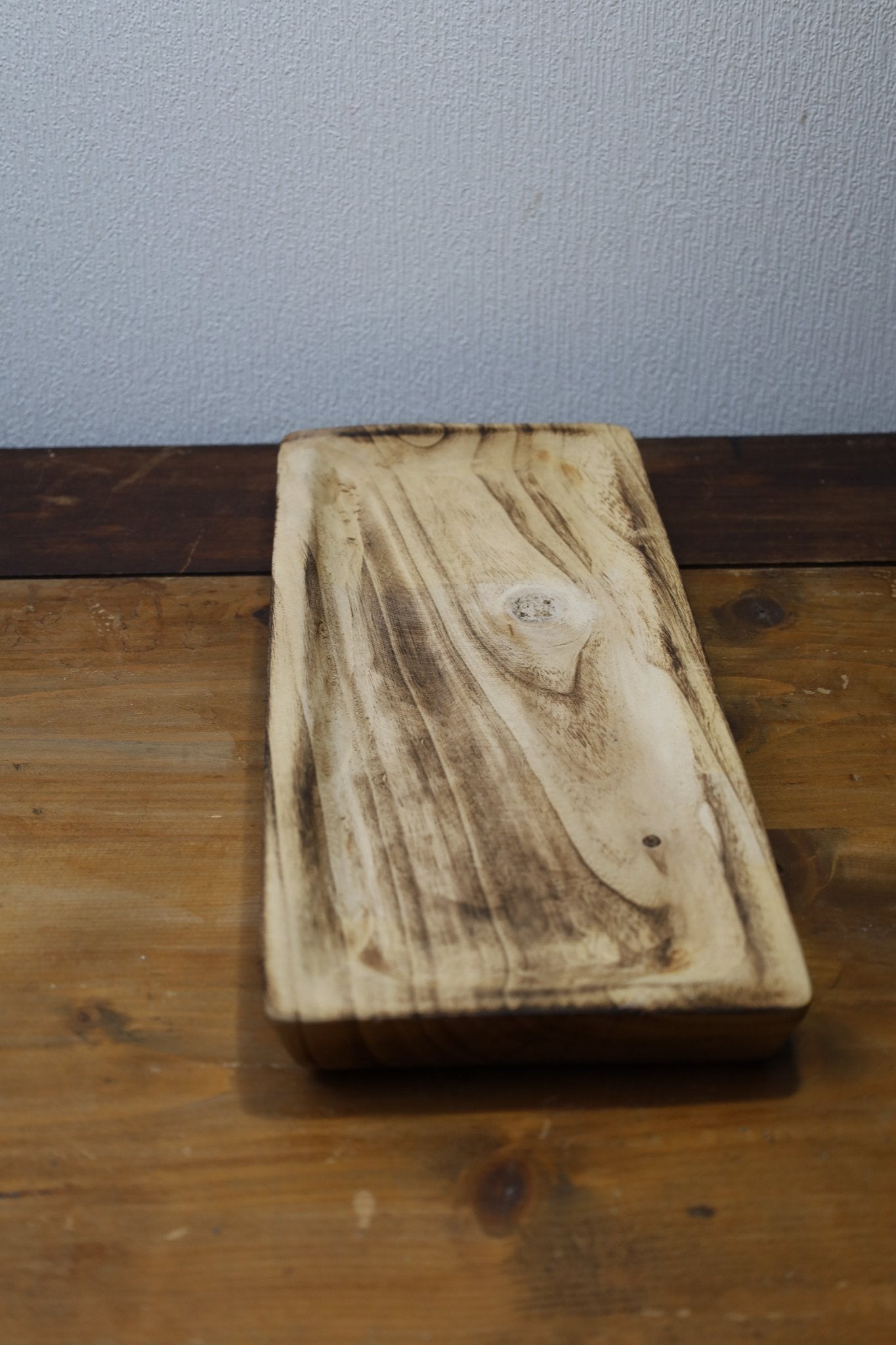 Rechteckige Holzschale Tablett 40x17cm - Rustikales Dekotablett Landhausstil {{ Shabby Chic und Landhaus Deko }} {{ www.Stein-Alt.de }}