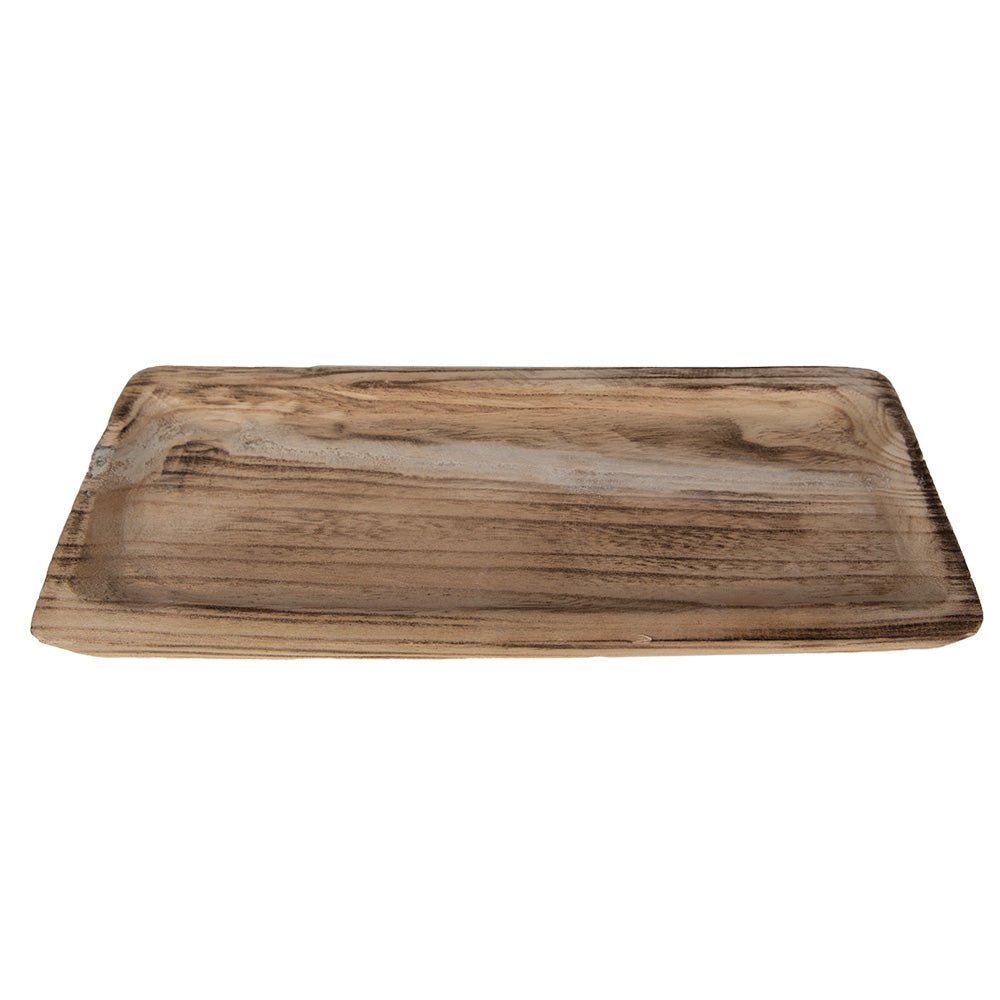 Rechteckige Holzschale Tablett 40x17cm - Rustikales Dekotablett Landhausstil {{ Shabby Chic und Landhaus Deko }} {{ www.Stein-Alt.de }}