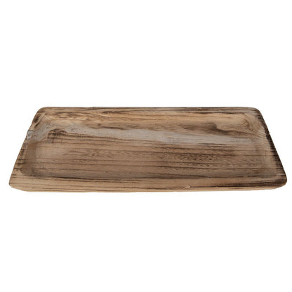 Tablett Holzschale Tablett Rechteckig 40x17 cm – Rustikal Landhausstil Clayre & Eef Shabby Chic und Landhaus Deko bei www.Stein-Alt.de