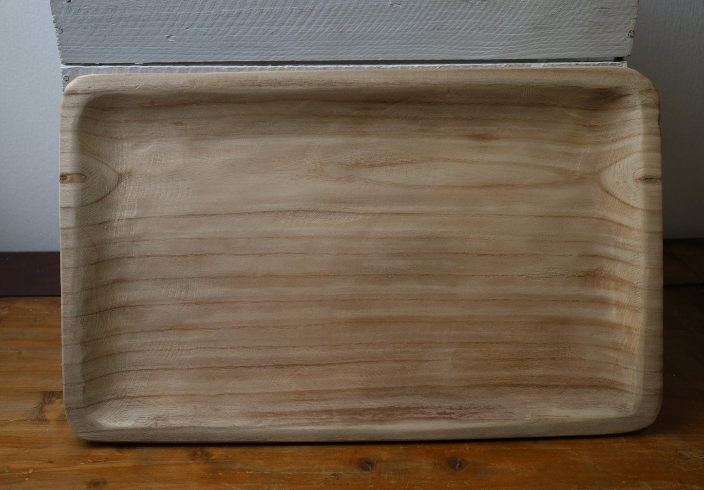 Holztablett Landhausstil – Rustikale Dekorationsschale in 2 Größen {{ Shabby Chic und Landhaus Deko }} {{ www.Stein-Alt.de }}