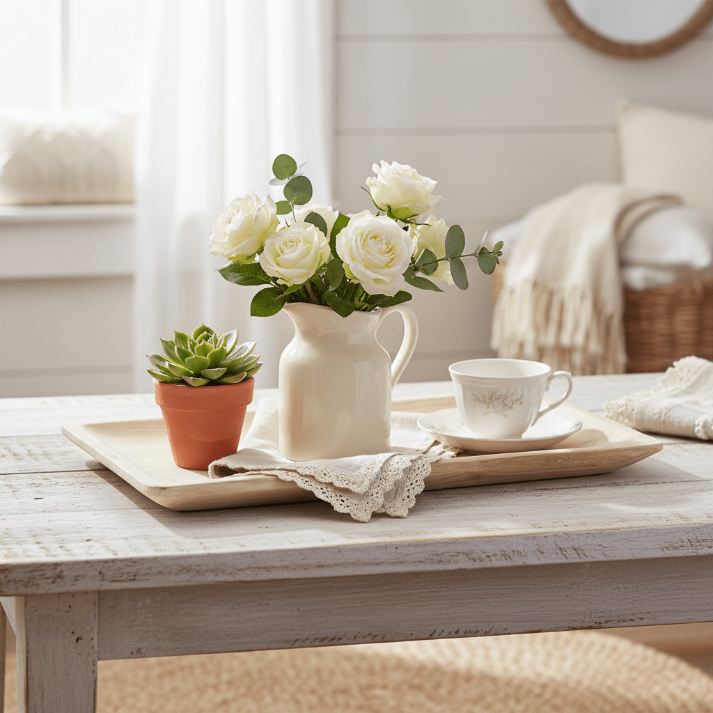 Holztablett Landhausstil – Rustikale Dekorationsschale in 2 Größen {{ Shabby Chic und Landhaus Deko }} {{ www.Stein-Alt.de }}