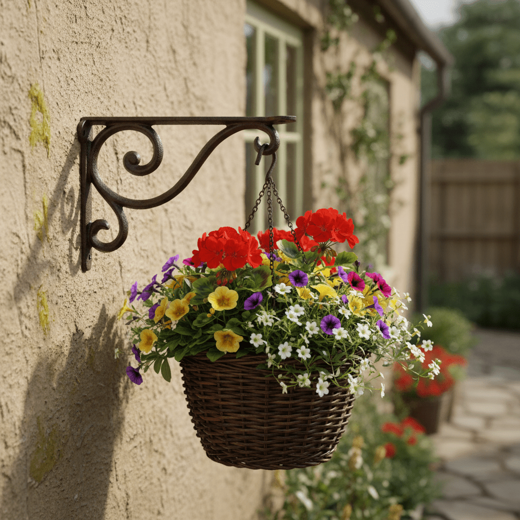 Regalkonsole Eisen Braun | Wandhalterung für Regal & Blumenampel Landhaus {{ Shabby Chic und Landhaus Deko }} {{ www.Stein-Alt.de }}