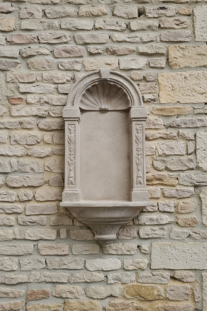 Wandkonsole Grau – Klassisch Elegante Deko für Garten & Balkon {{ Shabby Chic und Landhaus Deko }} {{ www.Stein-Alt.de The cosy Cottage }}
