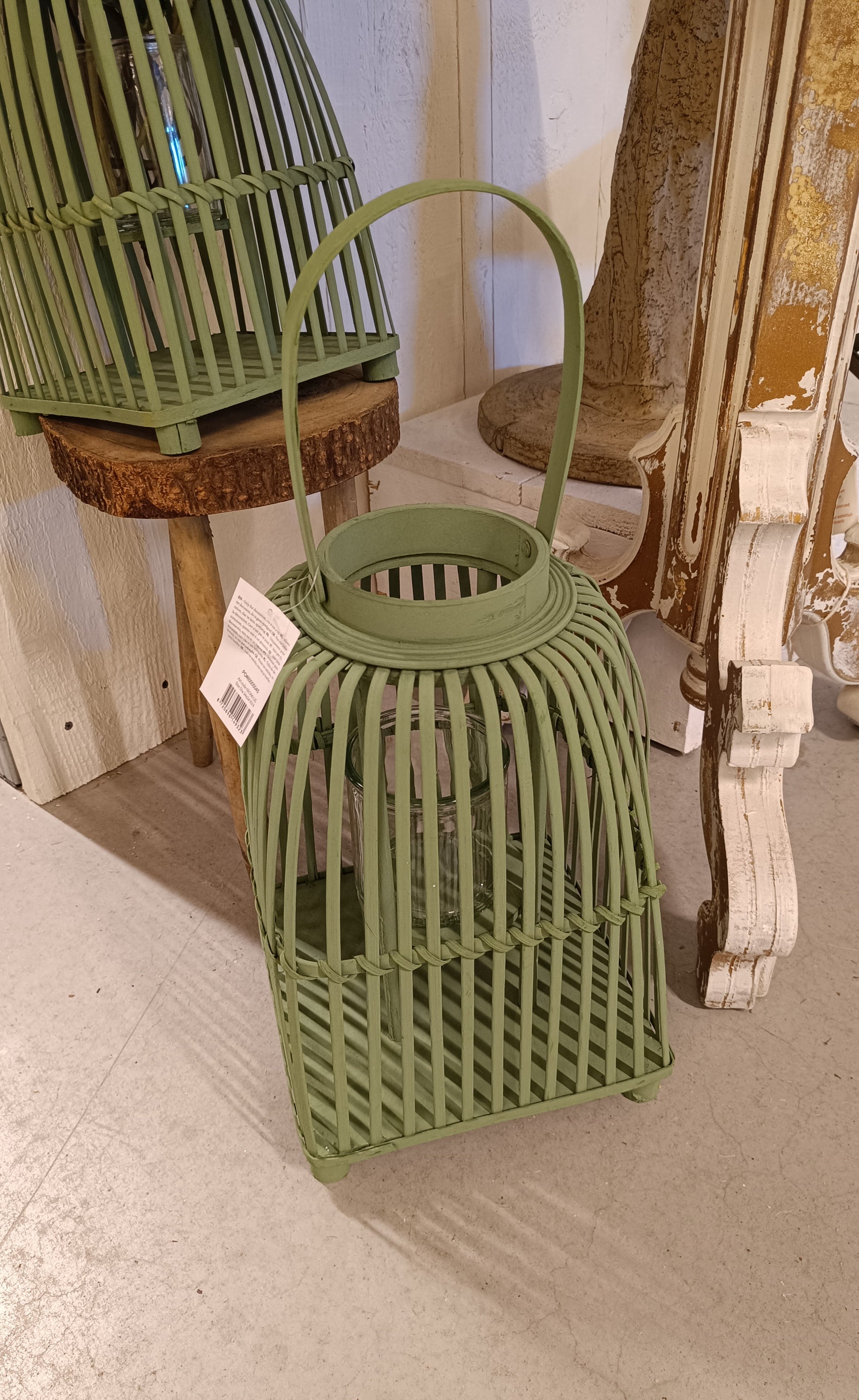 Windlicht Laterne Rattan Grün – Rund oder Eckig | Cottage & Landhausstil {{ Shabby Chic und Landhaus Deko }} {{ www.Stein-Alt.de The cosy Cottage }}