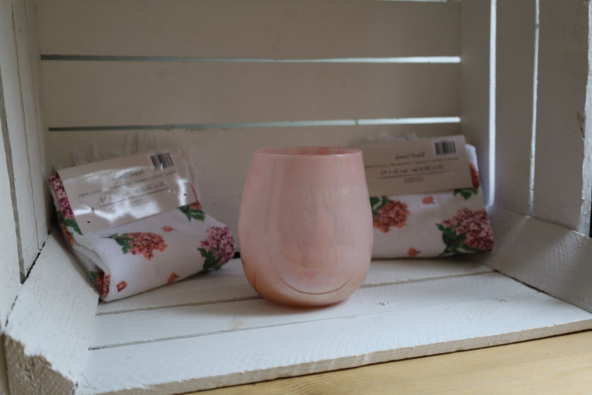 Romantisches Windlicht Rosa - Glas Teelichthalter im Landhausstil {{ Shabby Chic und Landhaus Deko }} {{ www.Stein-Alt.de }}