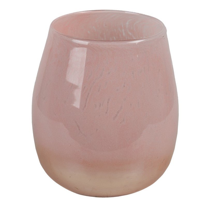 Romantisches Windlicht Rosa - Glas Teelichthalter im Landhausstil {{ Shabby Chic und Landhaus Deko }} {{ www.Stein-Alt.de }}