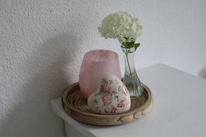 Windlicht Romantisches Windlicht Rosa - Glas Teelichthalter im Landhausstil Shabby Chic und Landhaus Deko bei www.Stein-Alt.de