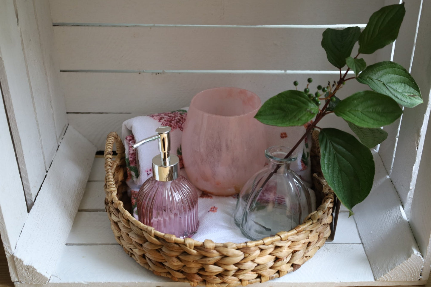 Romantisches Windlicht Rosa - Glas Teelichthalter im Landhausstil {{ Shabby Chic und Landhaus Deko }} {{ www.Stein-Alt.de }}