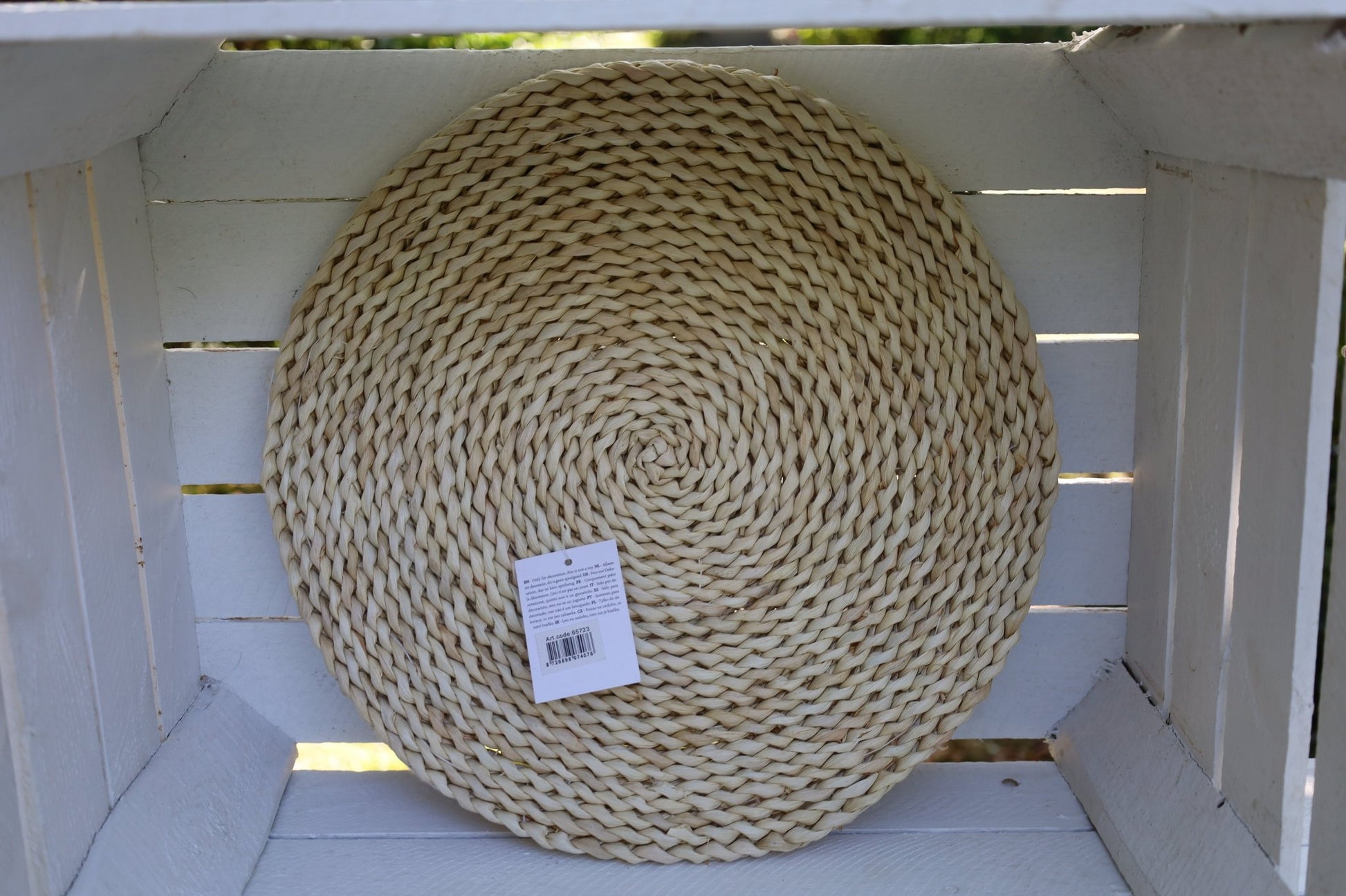 Rundes Stroh Platzdeckchen Ø 38 cm - Maritimer Boho-Stil Beige {{ Shabby Chic und Landhaus Deko }} {{ www.Stein-Alt.de }}