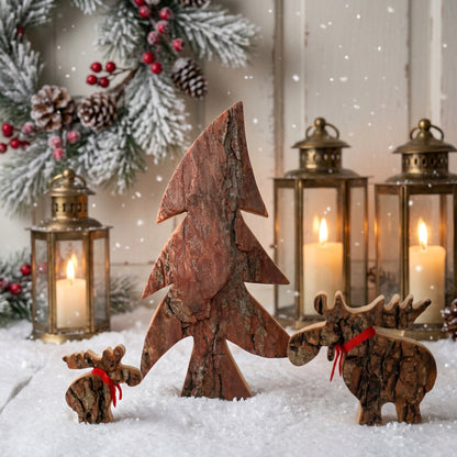 Tannenbaum Rustikaler Tannenbaum aus Rindenholz - Handgefertigt im Landhausstil Shabby Chic und Landhaus Deko bei www.Stein-Alt.de