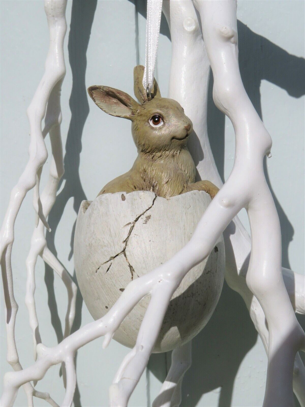 Niedliche Häschen-Anhänger Ostern - Braun Polyresin Osterdeko