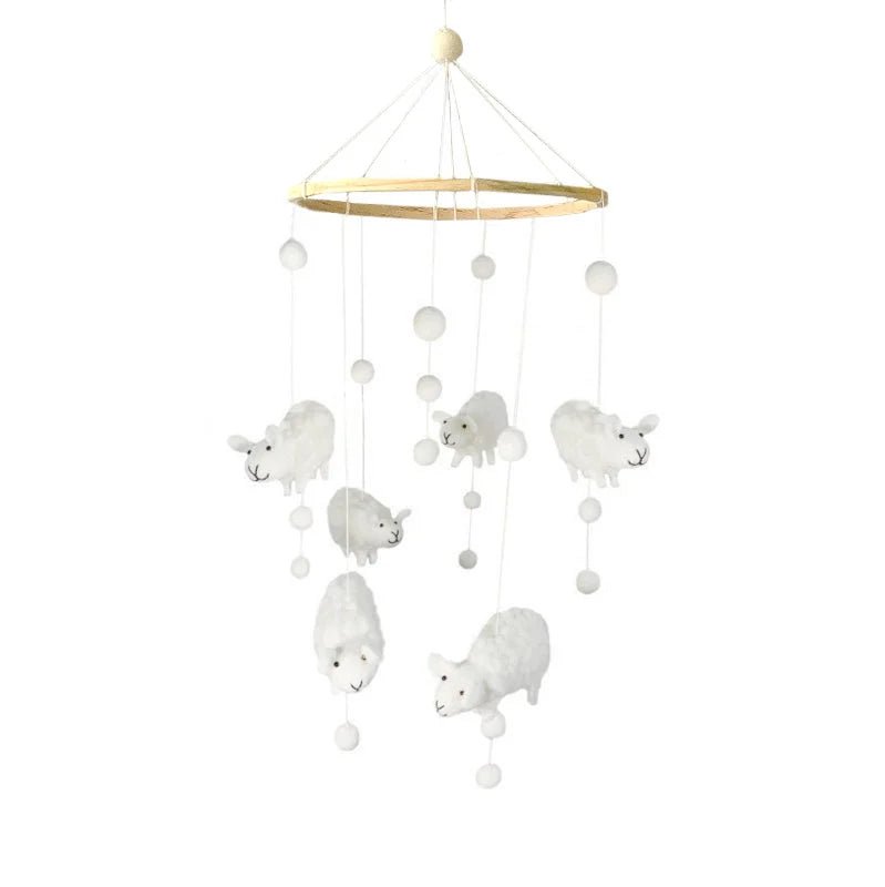 Schäfchen Mobile aus Filz – Handgemacht, FairMade & RWS-zertifiziert {{ Shabby Chic und Landhaus Deko }} {{ www.Stein-Alt.de }}