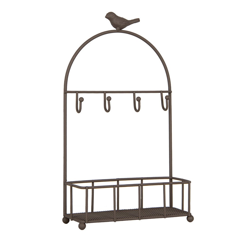 Schlüsselbrett Eisen Braun mit Ablage - Vintage Schlüsselkasten Landhausstil {{ Shabby Chic und Landhaus Deko }} {{ www.Stein-Alt.de }}