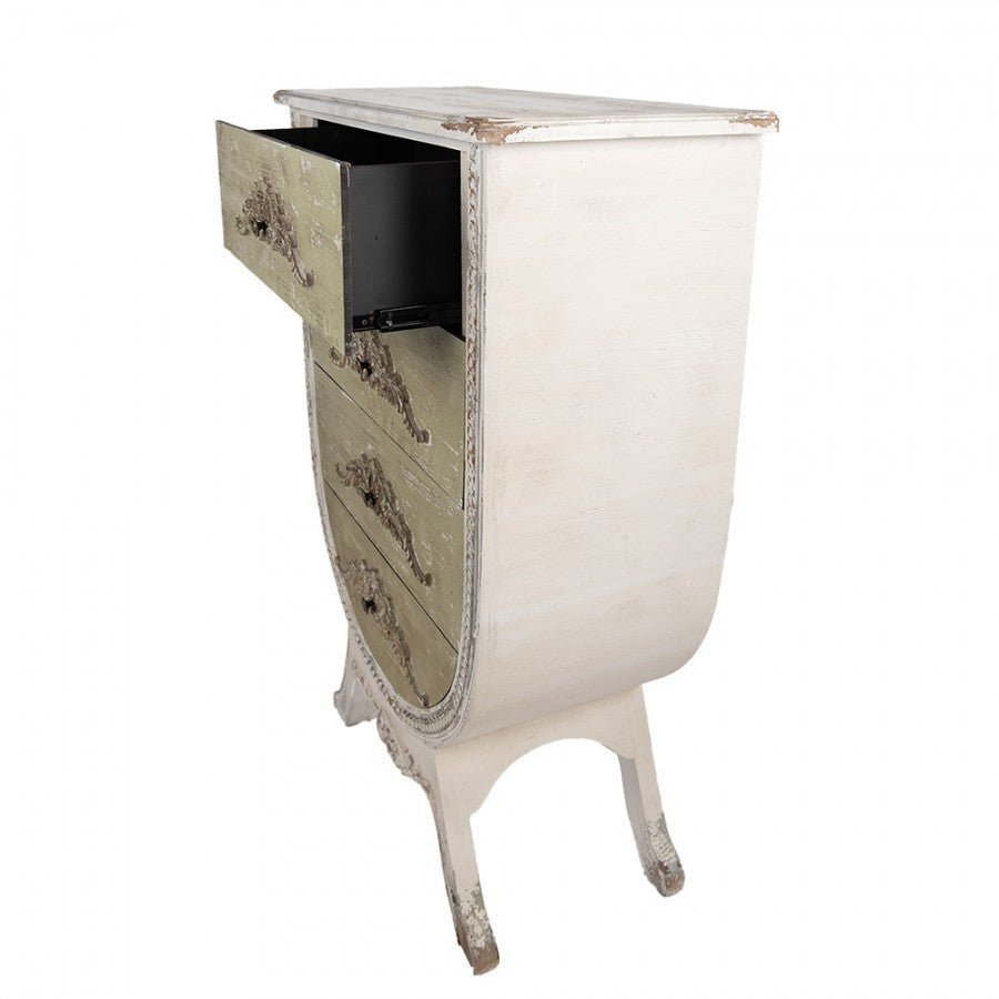 Schubladenschrank Weiß-Grün - Shabby Chic Kommode aus Holz {{ Shabby Chic und Landhaus Deko }} {{ www.Stein-Alt.de }}