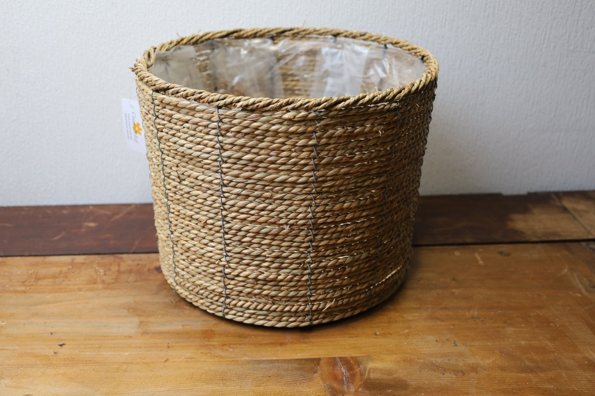 Seegras Übertopf Braun Natur - Boho Landhaus Blumentopf Innen {{ Shabby Chic und Landhaus Deko }} {{ www.Stein-Alt.de }}
