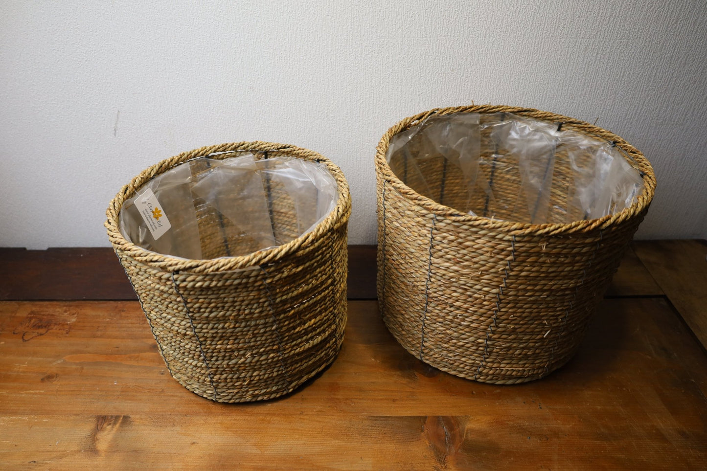 Seegras Übertopf Braun Natur - Boho Landhaus Blumentopf Innen {{ Shabby Chic und Landhaus Deko }} {{ www.Stein-Alt.de }}