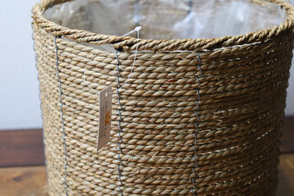Blumentöpfe & Vasen Seegras Übertopf Braun Natur - Boho Landhaus Blumentopf Innen Shabby Chic und Landhaus Deko bei www.Stein-Alt.de