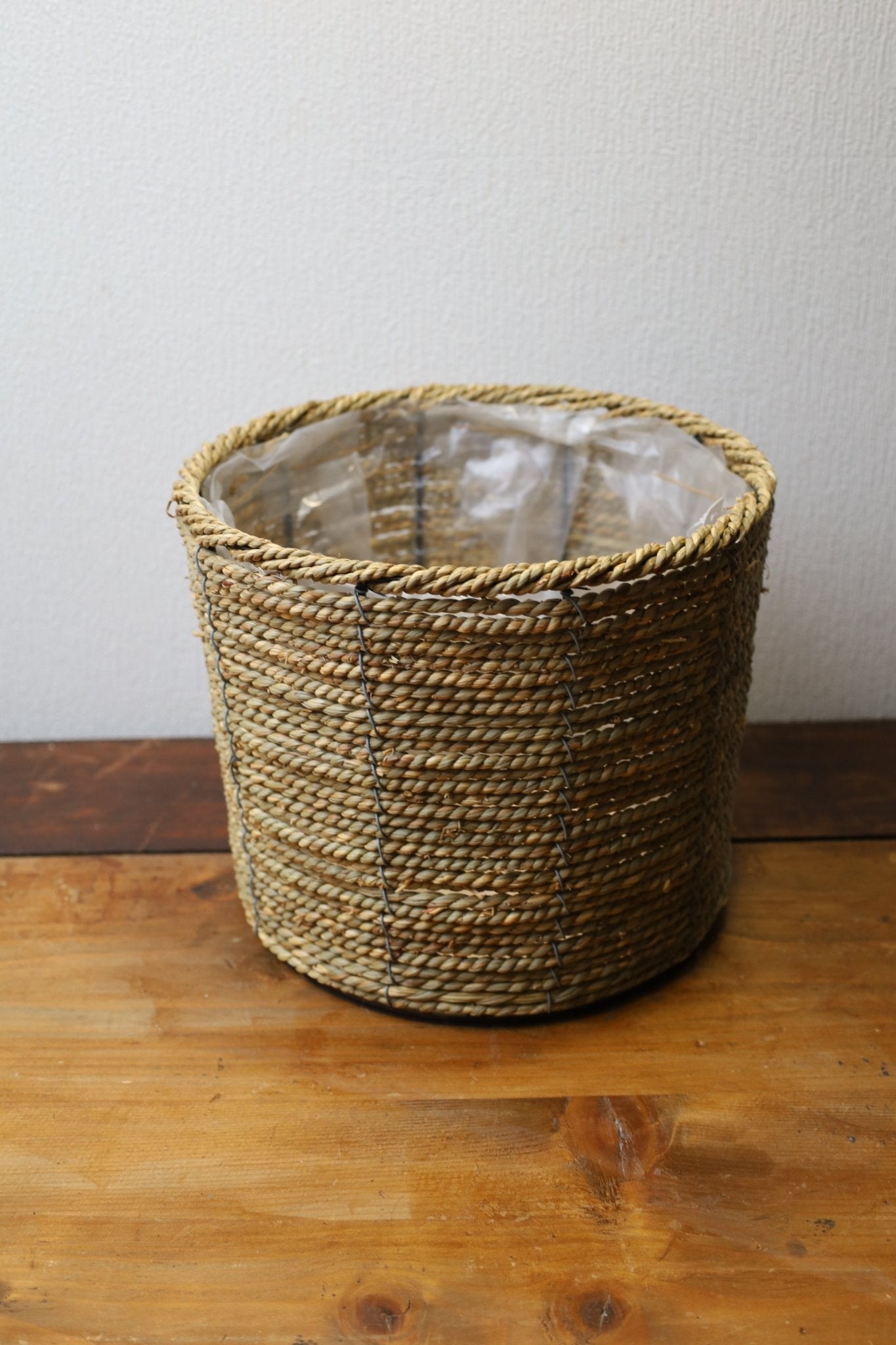 Seegras Übertopf Braun Natur - Boho Landhaus Blumentopf Innen {{ Shabby Chic und Landhaus Deko }} {{ www.Stein-Alt.de }}