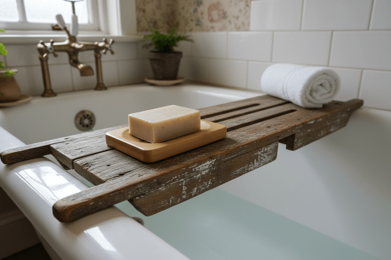 Seifenschale Bambus | Natürliche Seifenablage für Bad & Küche – 2 Varianten {{ Shabby Chic und Landhaus Deko }} {{ www.Stein-Alt.de }}