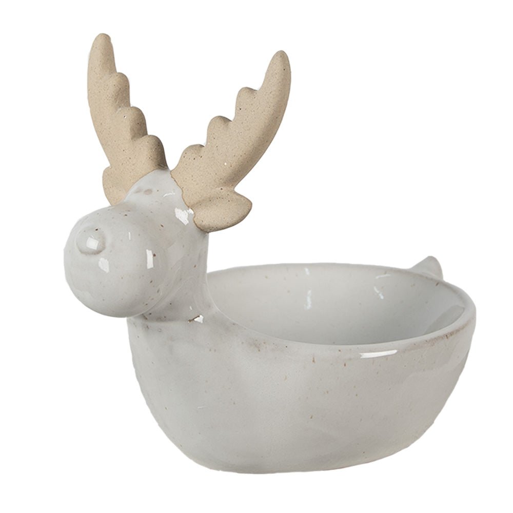Servierschale Elch aus Porzellan - Weihnachtsdeko im Landhausstil {{ Shabby Chic und Landhaus Deko }} {{ www.Stein-Alt.de }}