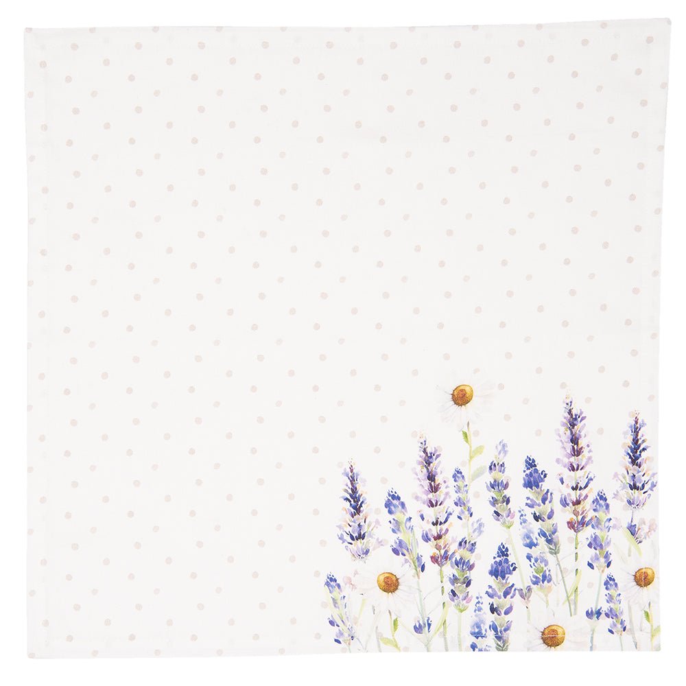 Servietten aus 100% Baumwolle mit sommerlichem Lavendelmotiv {{ Shabby Chic und Landhaus Deko }} {{ www.Stein-Alt.de }}