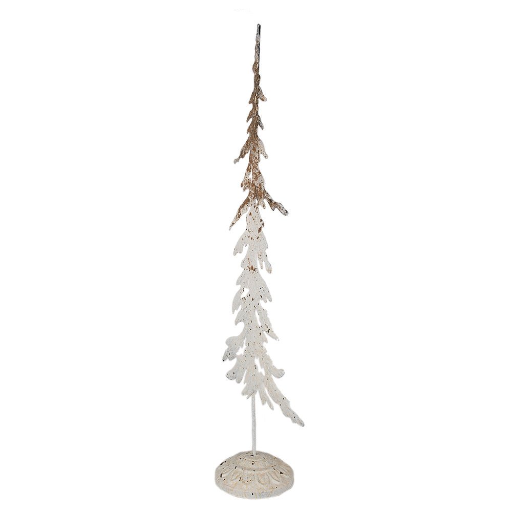 Shabby Chic Tannenbaum Metall Weiß-Braun - Weihnachtsdeko Landhausstil {{ Shabby Chic und Landhaus Deko }} {{ www.Stein-Alt.de }}
