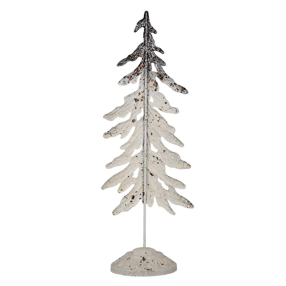 Shabby Chic Tannenbaum Metall Weiß-Braun - Weihnachtsdeko Landhausstil Groß {{ Shabby Chic und Landhaus Deko }} {{ www.Stein-Alt.de }}