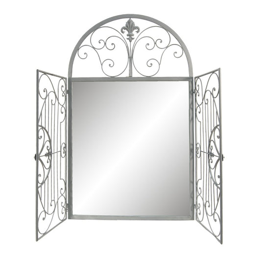 Specchio da giardino con elementi decorativi in ​​ferro battuto