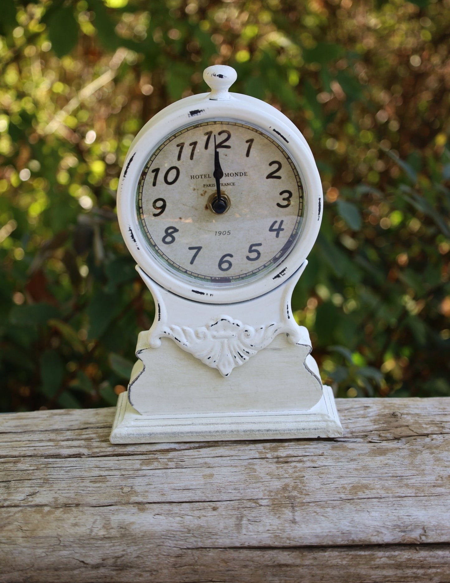 Standuhr & Tischuhr Holz Grau | Shabby Chic Vintage 14×6×23 cm {{ Shabby Chic und Landhaus Deko }} {{ www.Stein-Alt.de }}