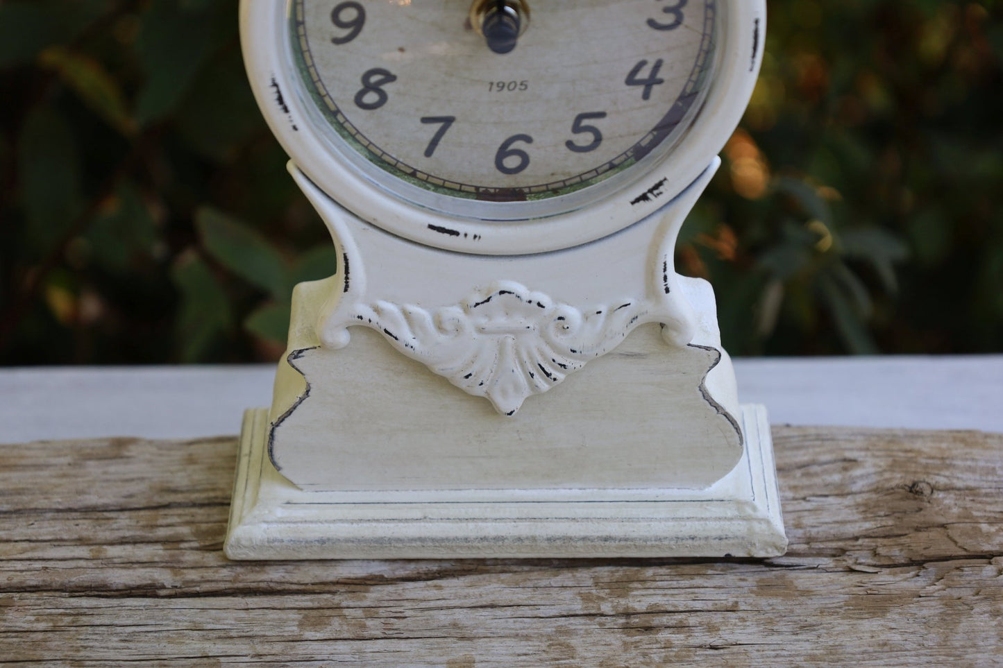 Standuhr & Tischuhr Holz Grau | Shabby Chic Vintage 14×6×23 cm {{ Shabby Chic und Landhaus Deko }} {{ www.Stein-Alt.de }}