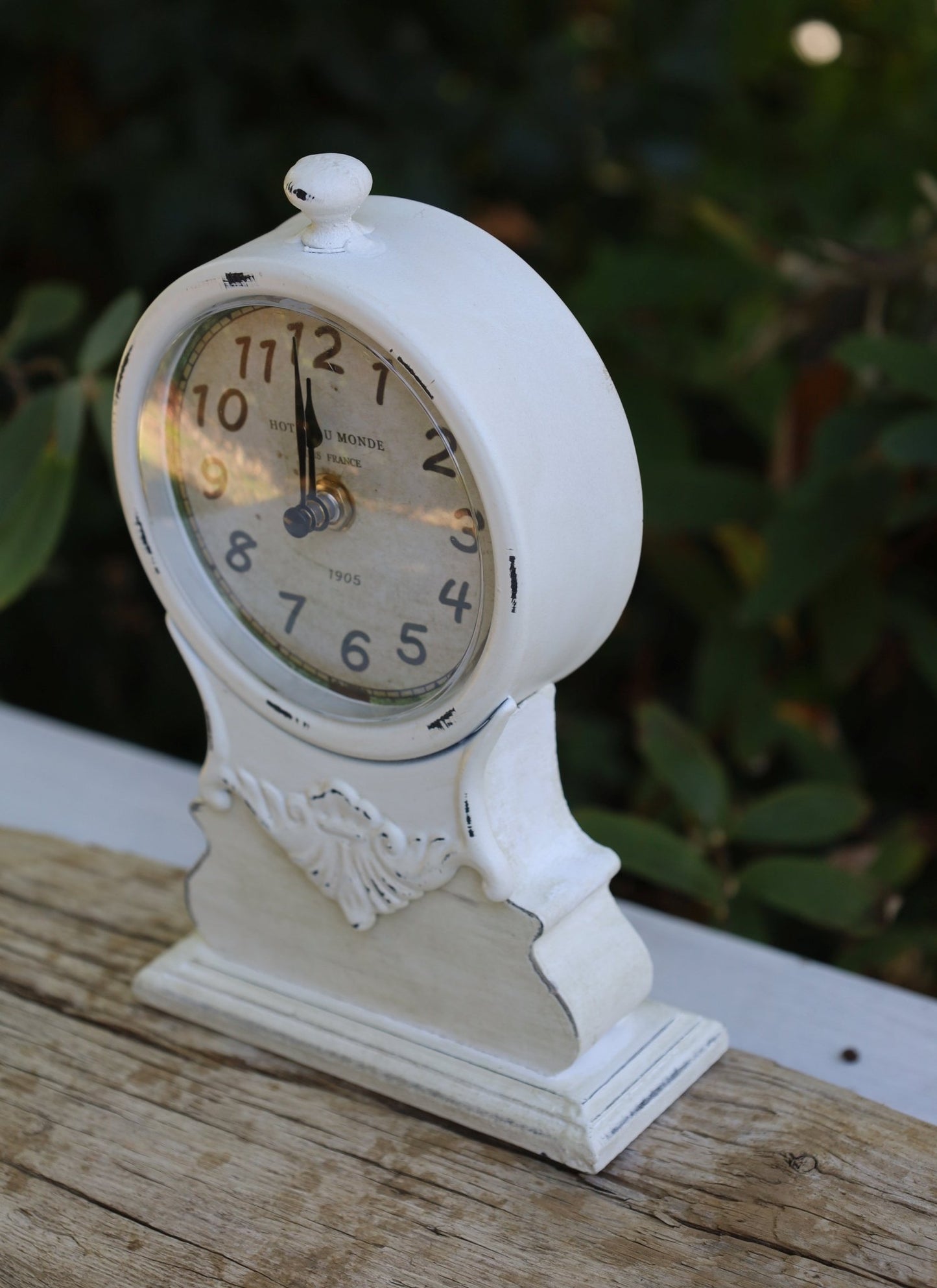 Standuhr & Tischuhr Holz Grau | Shabby Chic Vintage 14×6×23 cm {{ Shabby Chic und Landhaus Deko }} {{ www.Stein-Alt.de }}