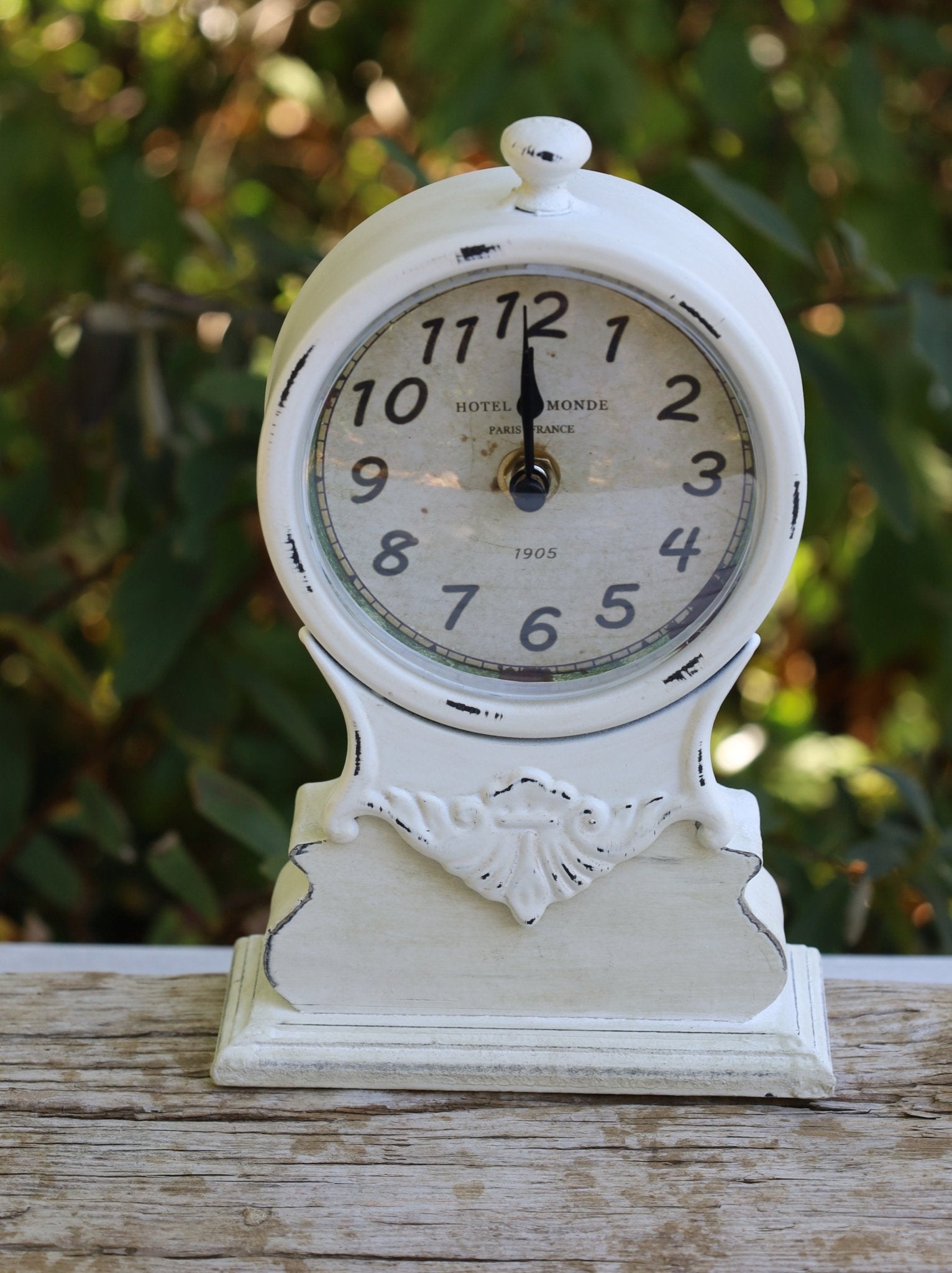 Standuhr & Tischuhr Holz Grau | Shabby Chic Vintage 14×6×23 cm {{ Shabby Chic und Landhaus Deko }} {{ www.Stein-Alt.de }}