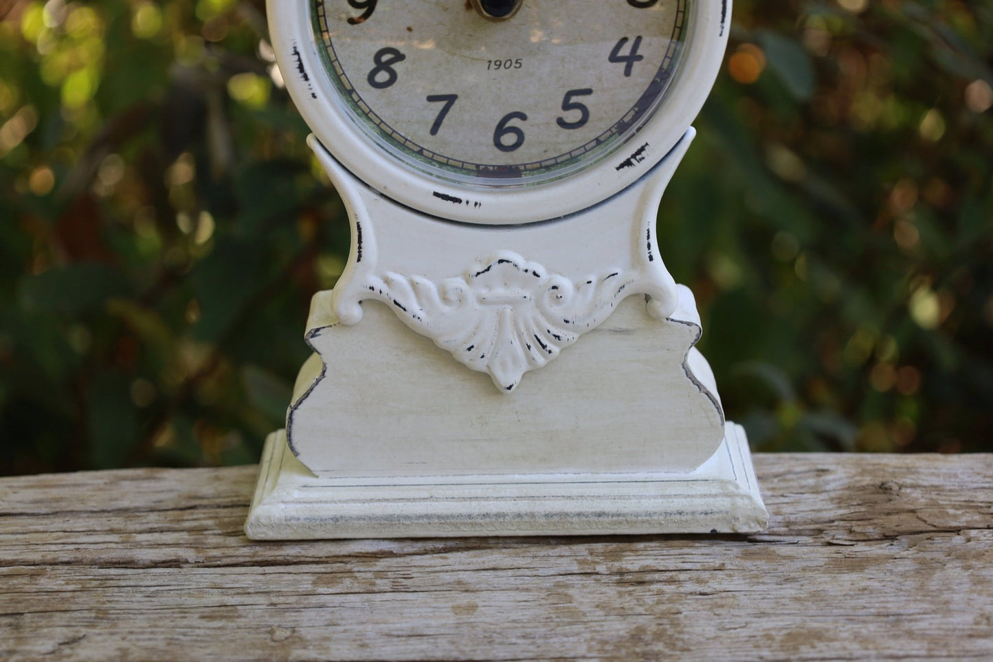 Standuhr & Tischuhr Holz Grau | Shabby Chic Vintage 14×6×23 cm {{ Shabby Chic und Landhaus Deko }} {{ www.Stein-Alt.de }}