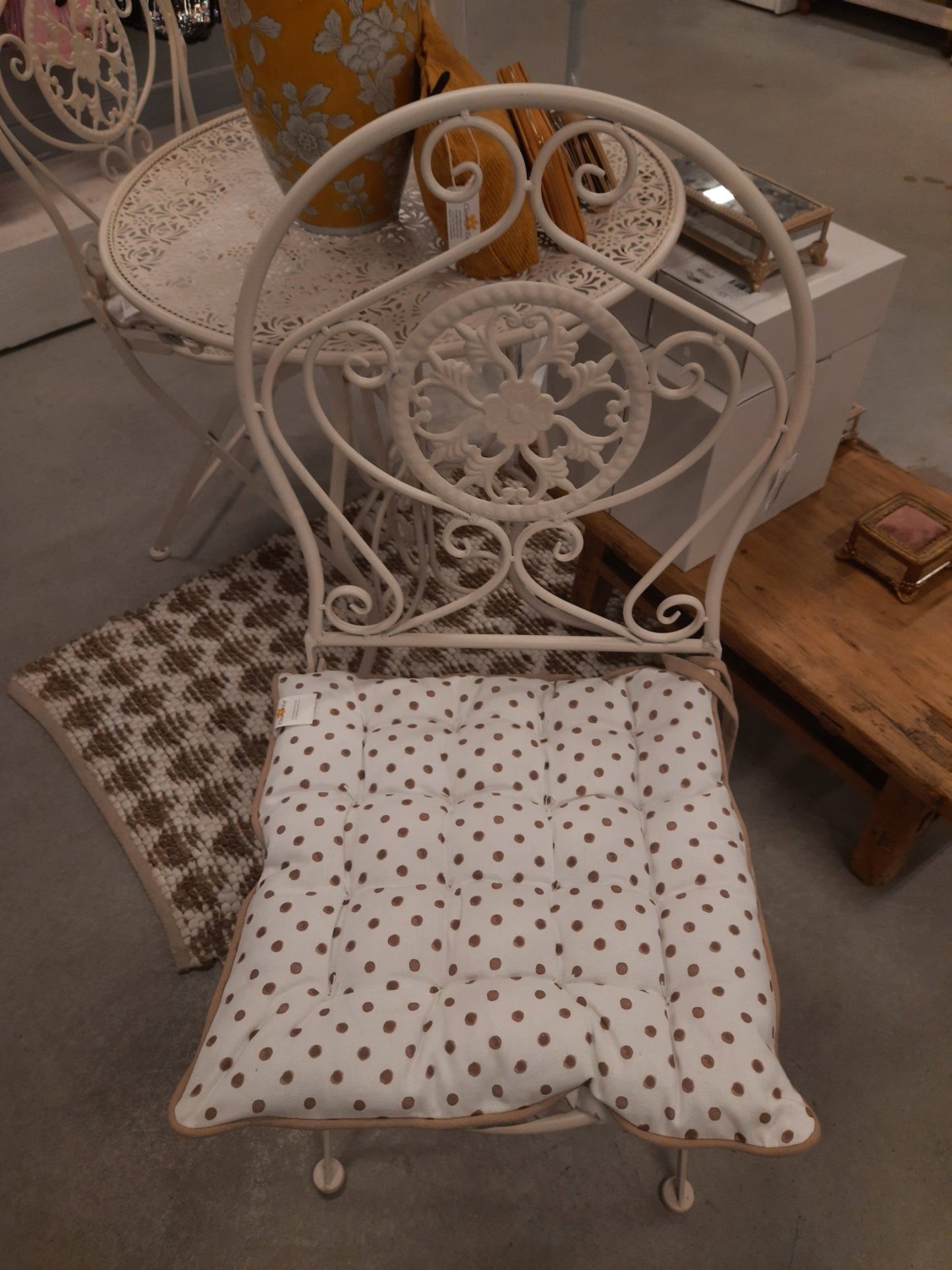 Stuhlkissen Ostern Hase Weiß-Braun - Frühling Sitzkissen Baumwolle Landhausstil Clayre & Eef {{ Shabby Chic und Landhaus Deko }} {{ www.Stein-Alt.de }}