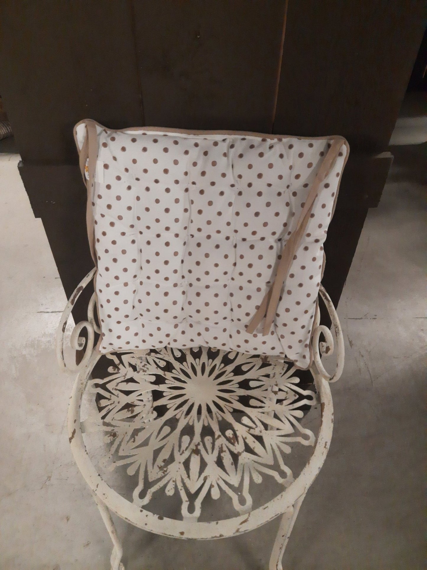 Stuhlkissen Ostern Hase Weiß-Braun - Frühling Sitzkissen Baumwolle Landhausstil Clayre & Eef {{ Shabby Chic und Landhaus Deko }} {{ www.Stein-Alt.de }}
