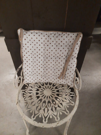Stuhlkissen Stuhlkissen Ostern Hase Weiß-Braun - Frühling Sitzkissen Baumwolle Landhausstil Clayre & Eef Shabby Chic und Landhaus Deko bei www.Stein-Alt.de