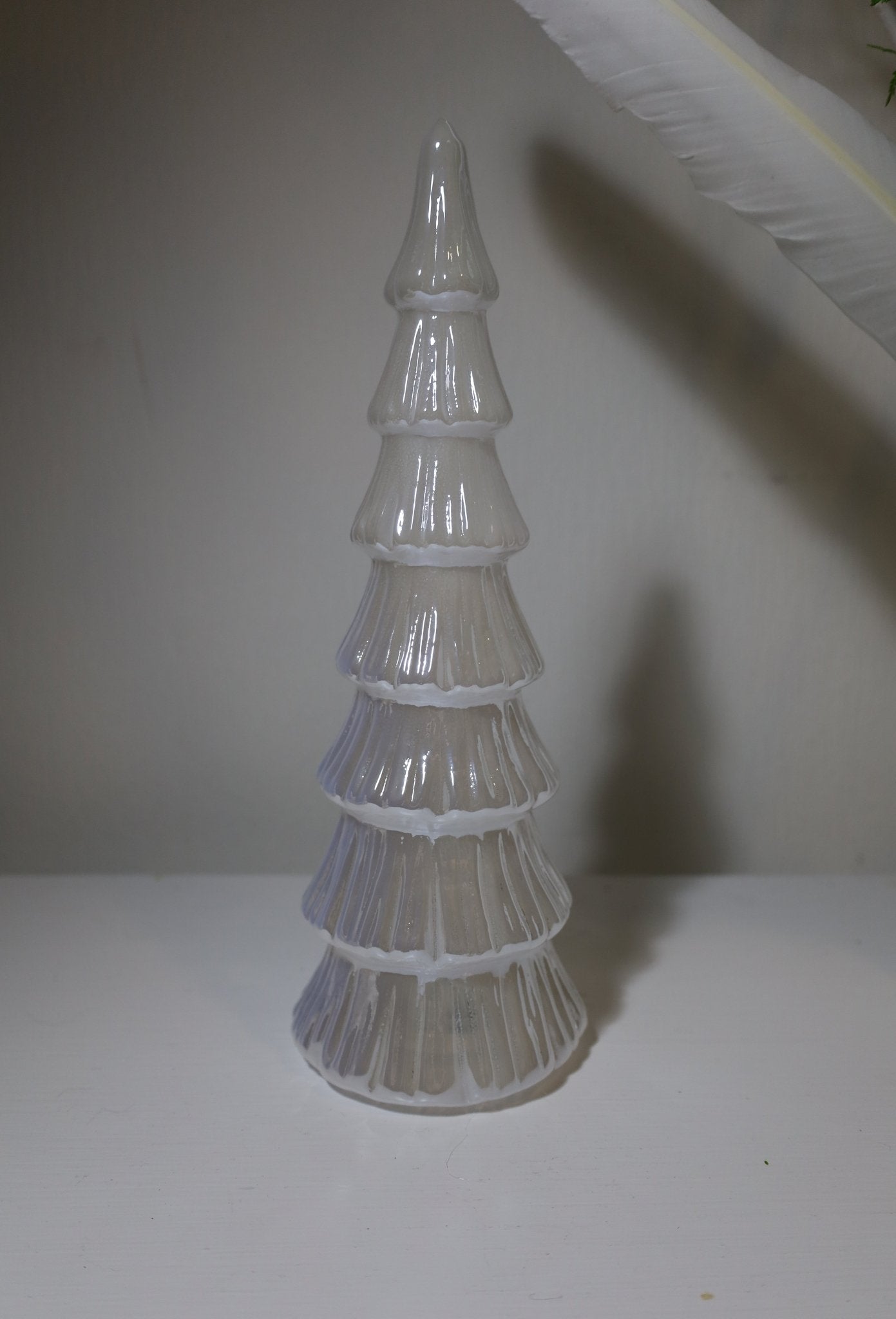 Tannenbaum aus Glas, Lichterbaum mit LED Beleuchtung in weiß, Weihnachten Winter {{ Shabby Chic und Landhaus Deko }} {{ www.Stein-Alt.de }}