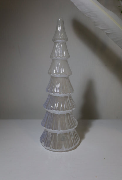 LED Tannenbaum Tannenbaum aus Glas, Lichterbaum mit LED Beleuchtung in weiß, Weihnachten Winter Shabby Chic und Landhaus Deko bei www.Stein-Alt.de