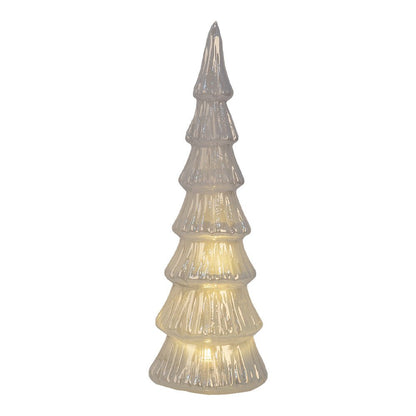 LED Tannenbaum Tannenbaum aus Glas, Lichterbaum mit LED Beleuchtung in weiß, Weihnachten Winter Shabby Chic und Landhaus Deko bei www.Stein-Alt.de