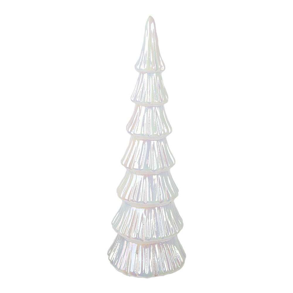 Tannenbaum aus Glas, Lichterbaum mit LED Beleuchtung in weiß, Weihnachten Winter {{ Shabby Chic und Landhaus Deko }} {{ www.Stein-Alt.de }}